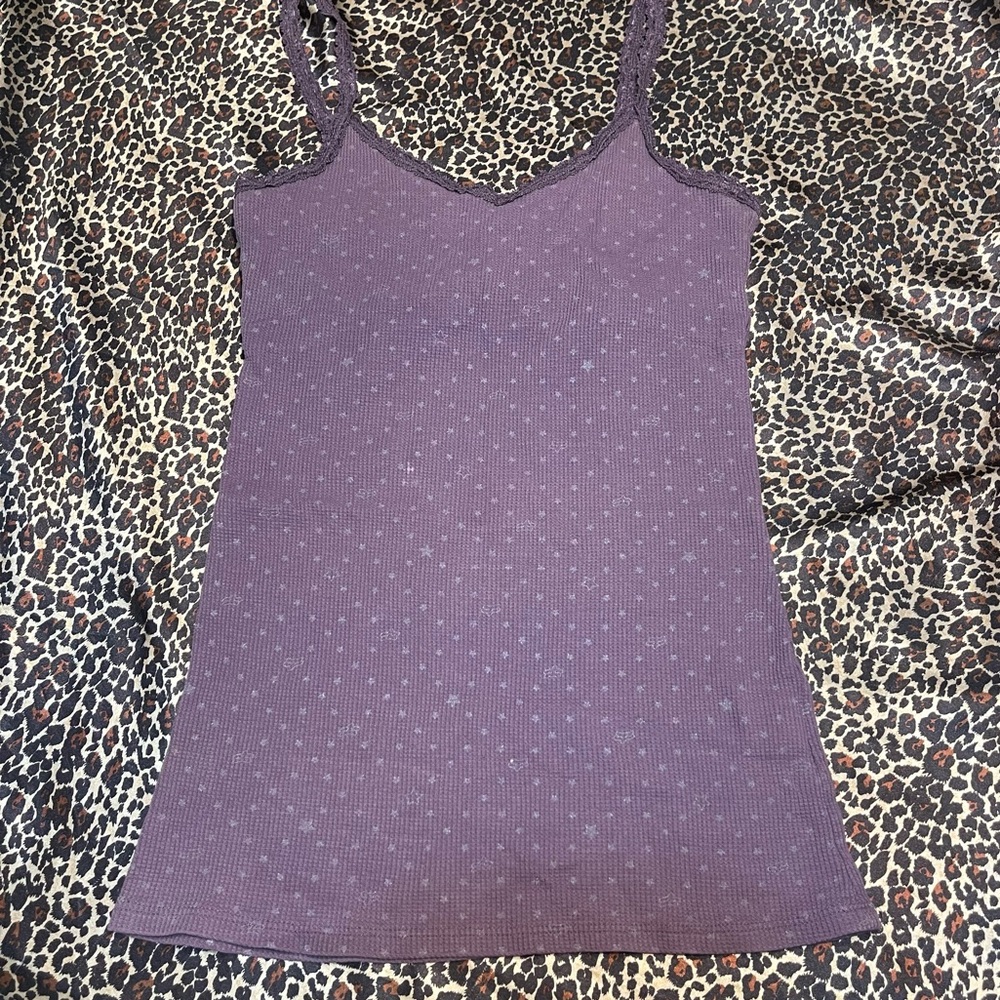 Y2k Fox Racing Purple Lace Cami Tank Top